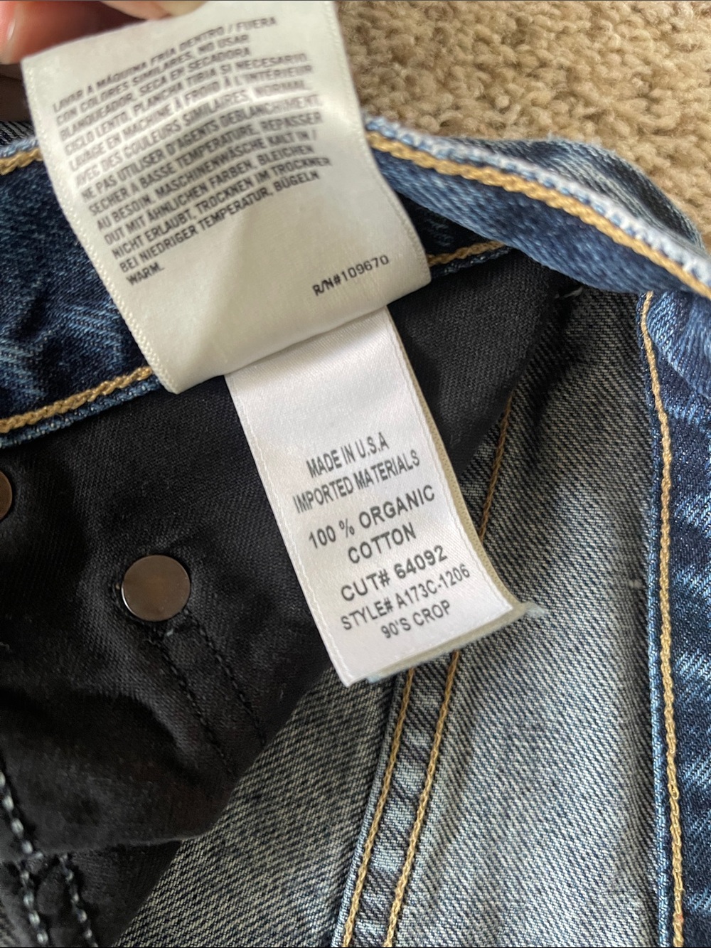 Agolde High-Rise Straight Crop Jeans in Medium Blue Wash - Picture 7 of 8